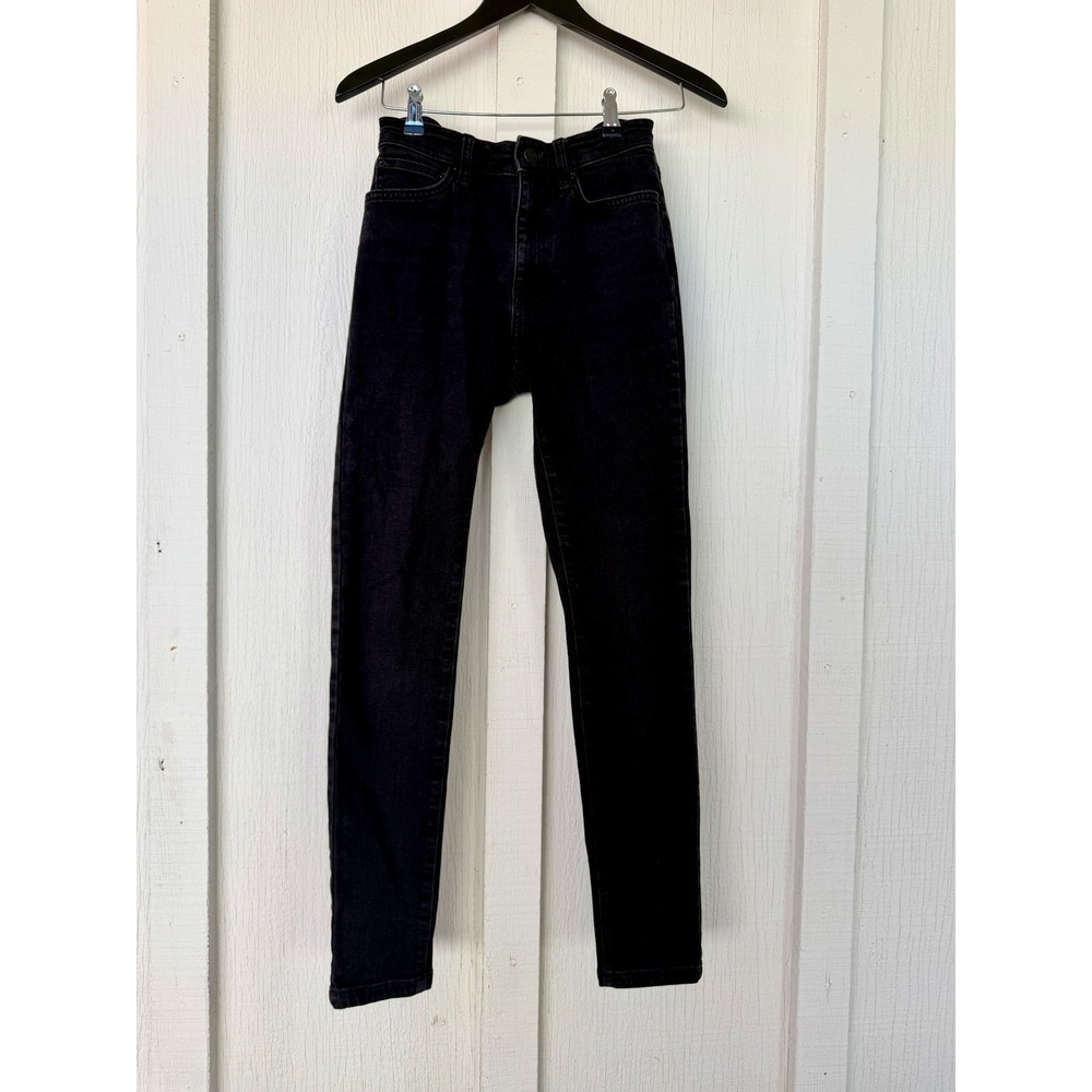 Anine Bing Womens High Rise Skinny Jeans Charcoal Black Stretch Denim Size 26